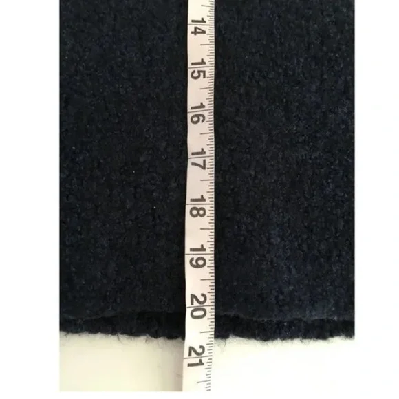 ULLA JOHNSON Amina Sweater Mock Neck Bell Sleeve Navy Blue Wool Cashmere